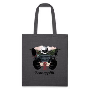 Recycled Tote Bag "Bone appétit" - charcoal grey