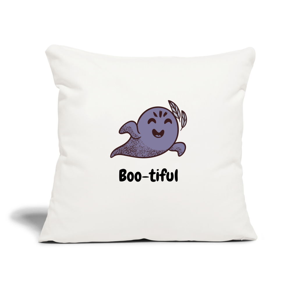 Throw Pillow Cover 18” x 18” "Boo-tiful" - natural white