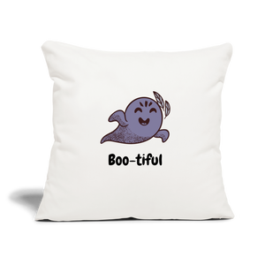 Throw Pillow Cover 18” x 18” "Boo-tiful" - natural white