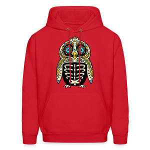 Men's Hoodie "Colorful Owl Blue Eyes" - red