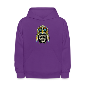 Kids' Hoodie "Colorful Owl Blue Eyes" - purple