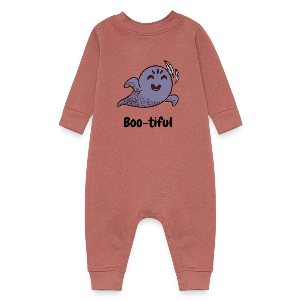 Baby Fleece One Piece "Boo-tiful" - mauve