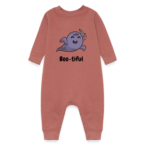 Baby Fleece One Piece "Boo-tiful" - mauve