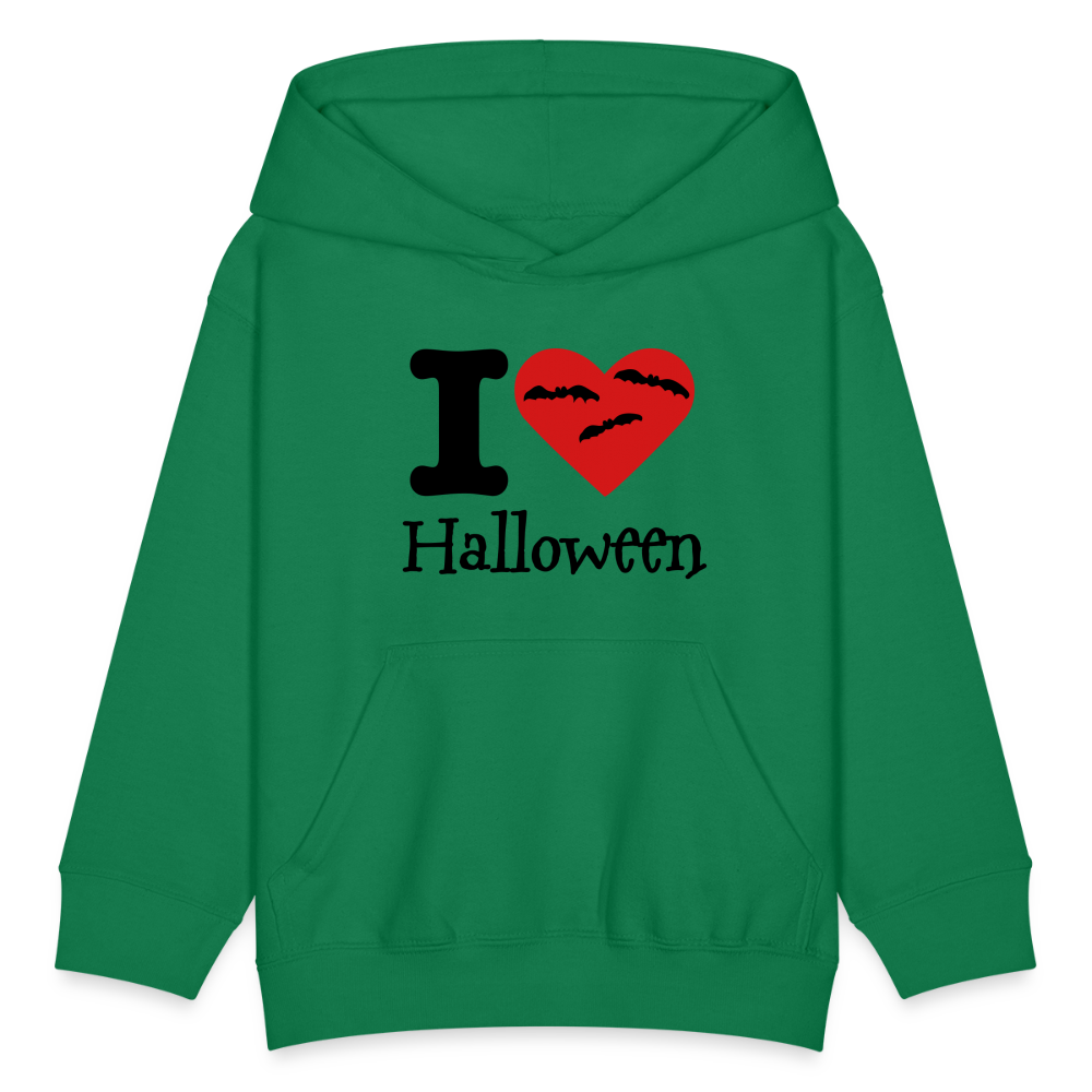 Kids' Hoodie "I Love Halloween" - kelly green