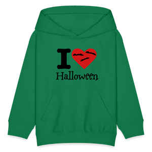 Kids' Hoodie "I Love Halloween" - kelly green