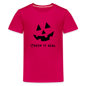 Kids' Premium T-Shirt "Jack-o'-lantern" 🎃 - dark pink