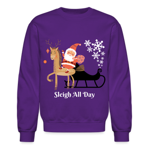 Crewneck Sweatshirt "Sleigh All Day" - purple