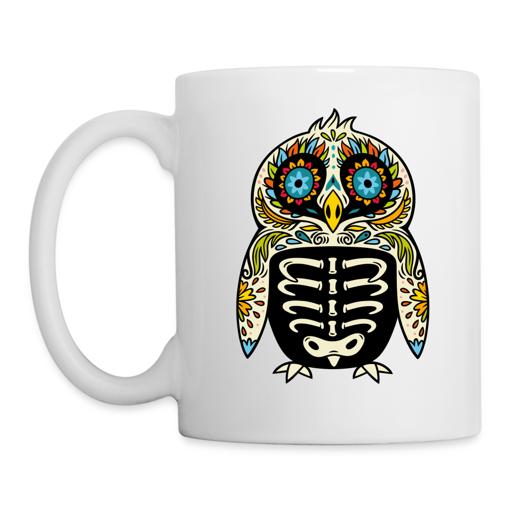 Coffee/Tea Mug "Colorful Owl Blue Eyes" - white