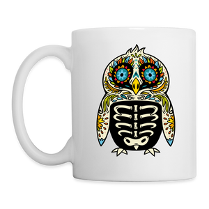 Coffee/Tea Mug "Colorful Owl Blue Eyes" - white