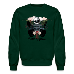 Crewneck Sweatshirt "Bone appétit" - forest green