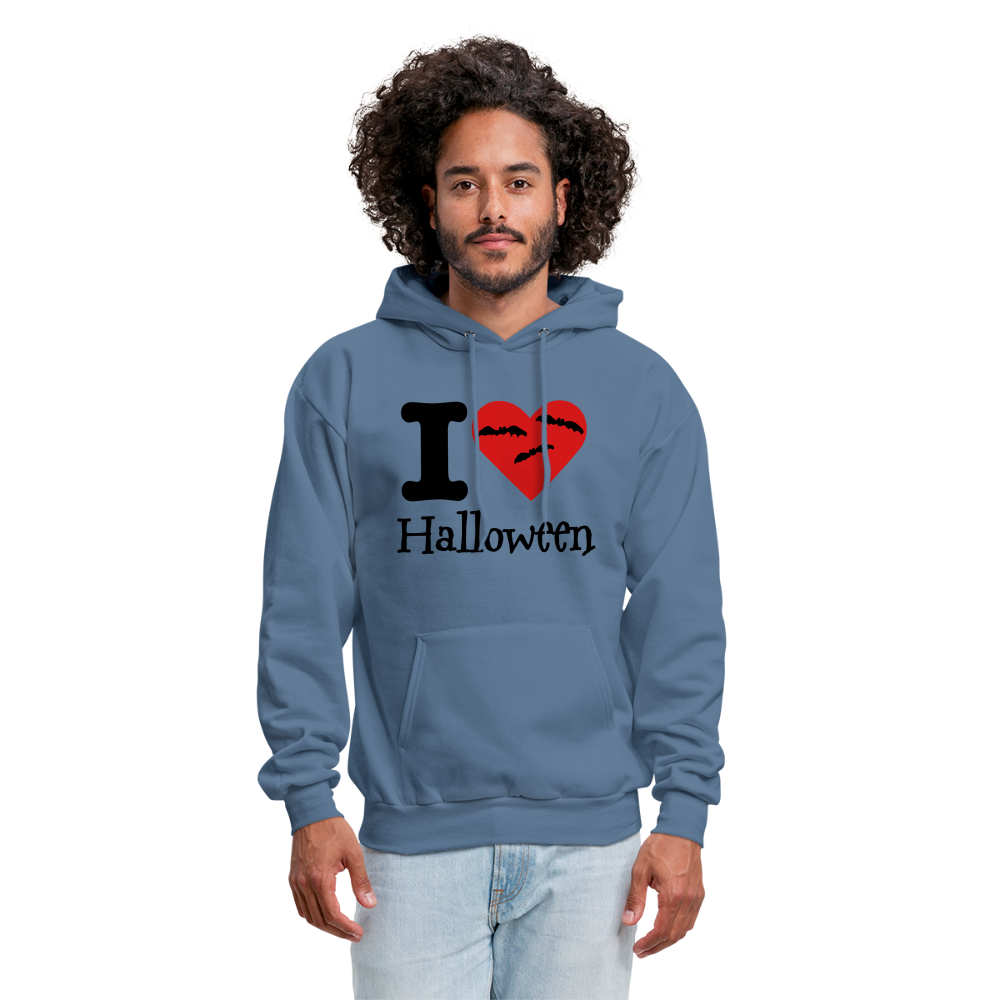 Men's Hanes Hoodie "I Love Halloween" - denim blue