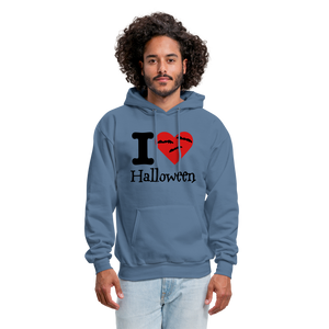 Men's Hanes Hoodie "I Love Halloween" - denim blue