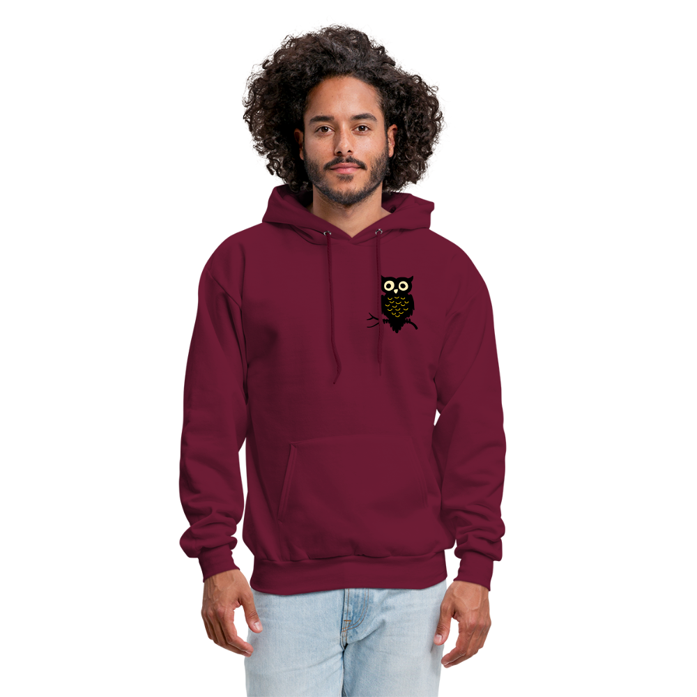 Men's Hoodie "Owl" - burgundy