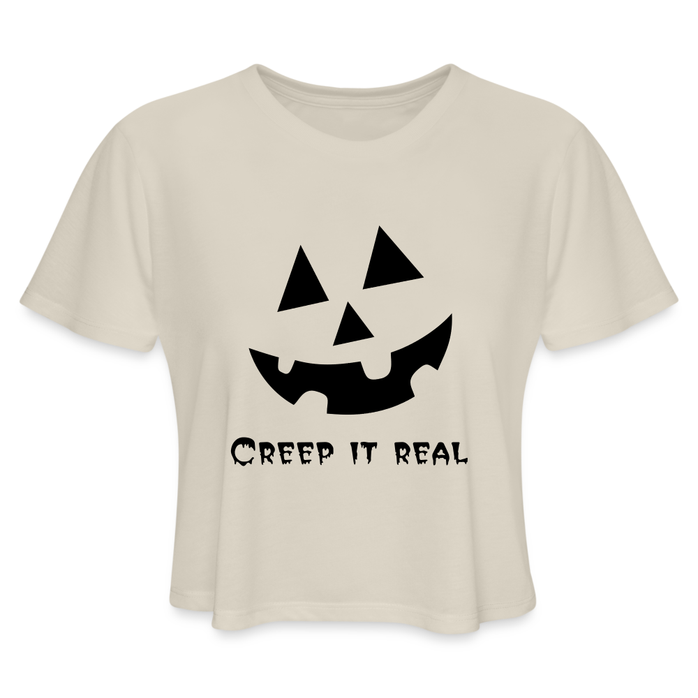 Women's Cropped T-Shirt "Jack-o'-lantern" 🎃 - dust