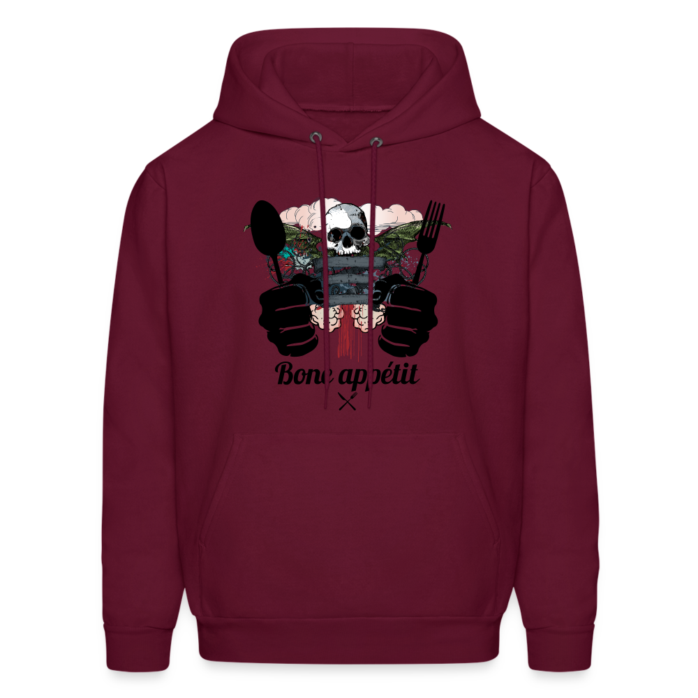 Men's Hanes Hoodie "Bone appétit" - burgundy