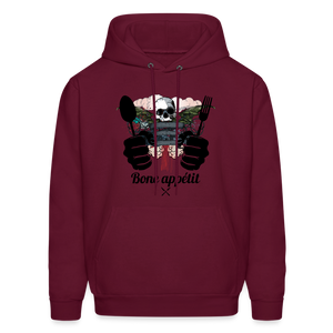 Men's Hanes Hoodie "Bone appétit" - burgundy