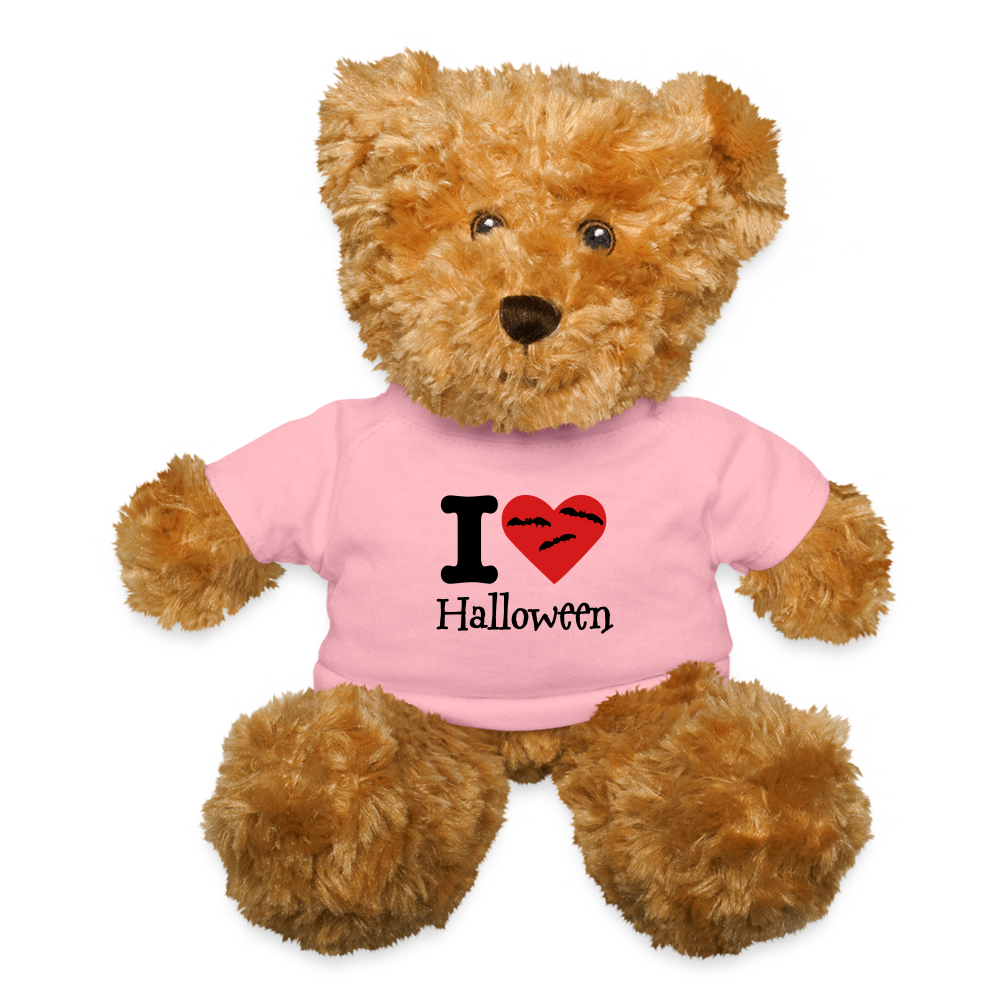 Teddy Bear "I Love Halloween" - petal pink