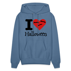 Men's Hanes Hoodie "I Love Halloween" - denim blue