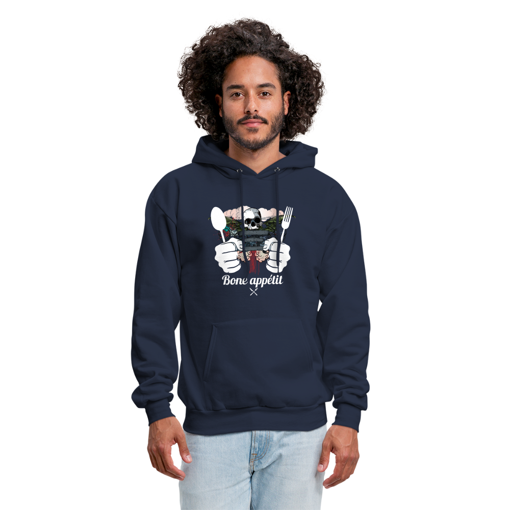 Men's Hanes Hoodie "Bone appétit" - navy