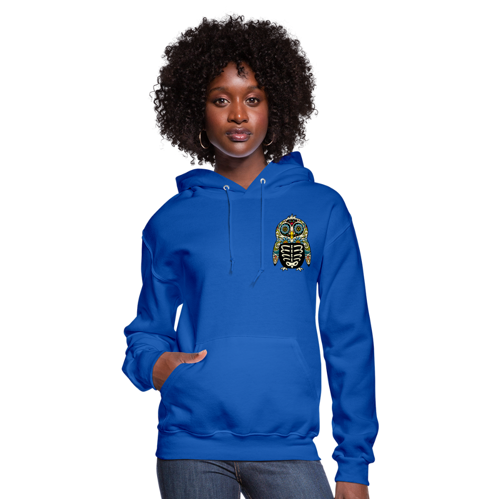 Women's Hoodie "Colorful Owl" - royal blue