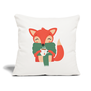 Throw Pillow Cover 18” x 18” "Cozy time" - natural white