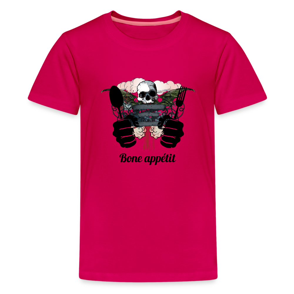 Kids' Premium T-Shirt "Bone appétit" - dark pink