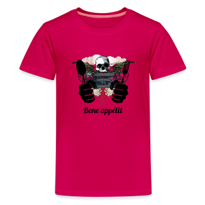 Kids' Premium T-Shirt "Bone appétit" - dark pink