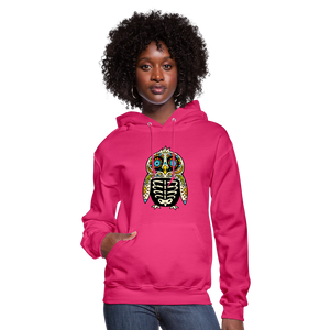 Women's Hoodie "Colorful Owl Blue Eyes" - fuchsia