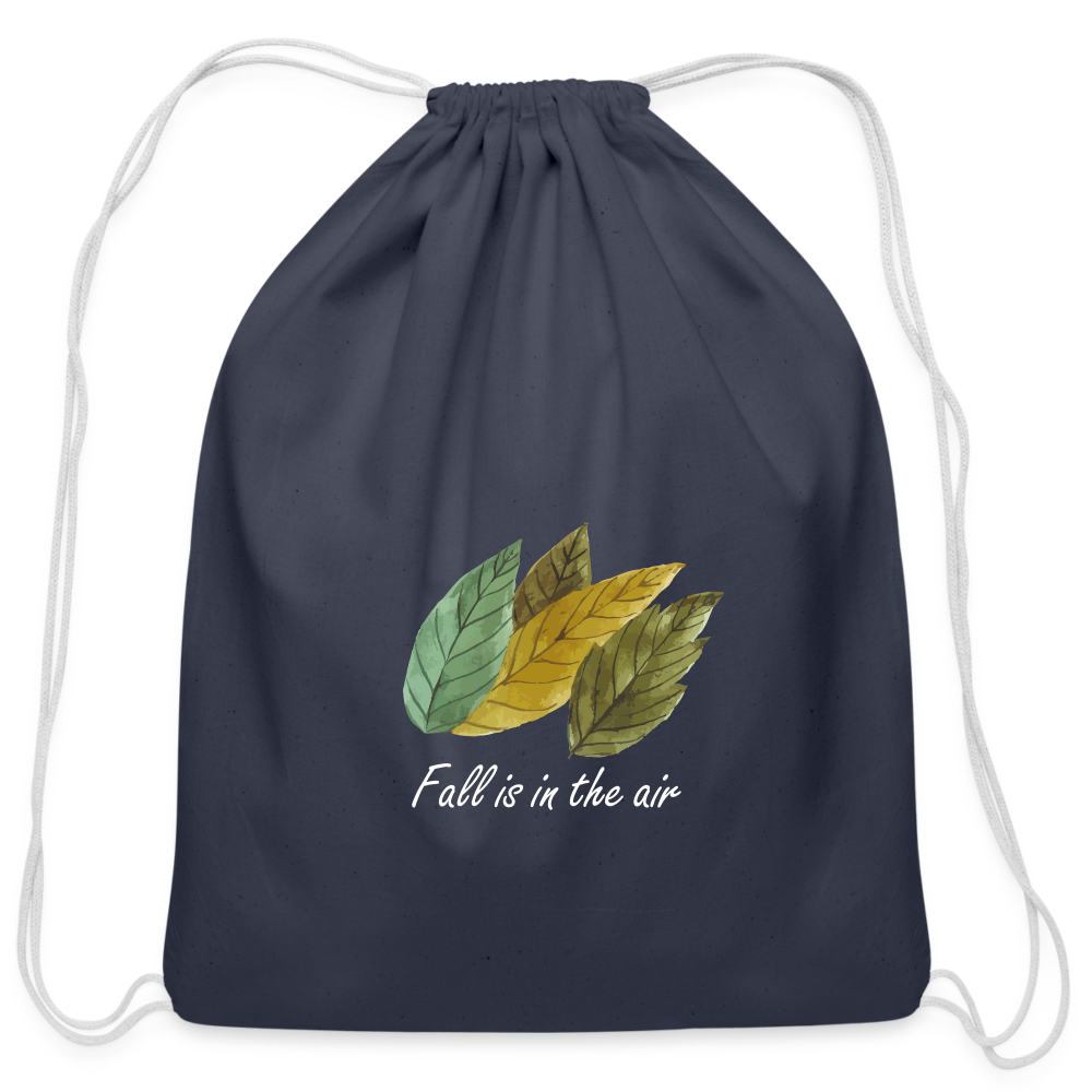 Cotton Drawstring Bag "Fall is in the air" - navy