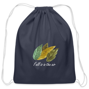 Cotton Drawstring Bag "Fall is in the air" - navy