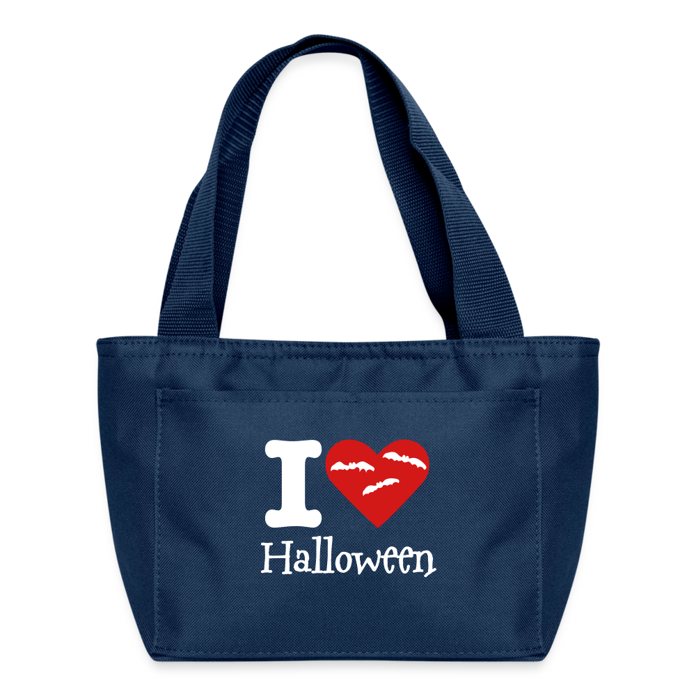 Recycled Insulated Lunch Bag "I Love Halloween" - navy