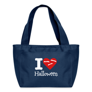 Recycled Insulated Lunch Bag "I Love Halloween" - navy