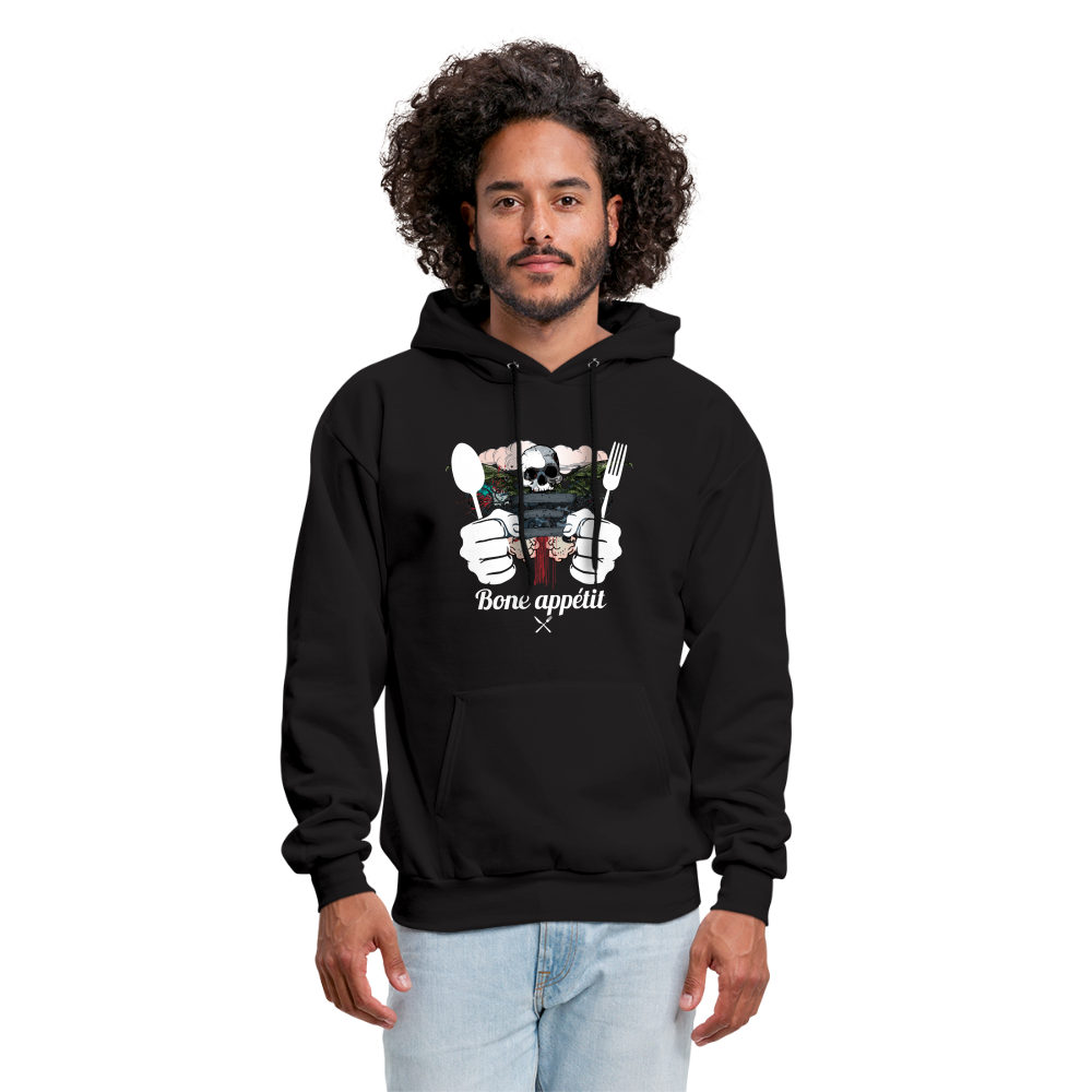 Men's Hanes Hoodie "Bone appétit" - black