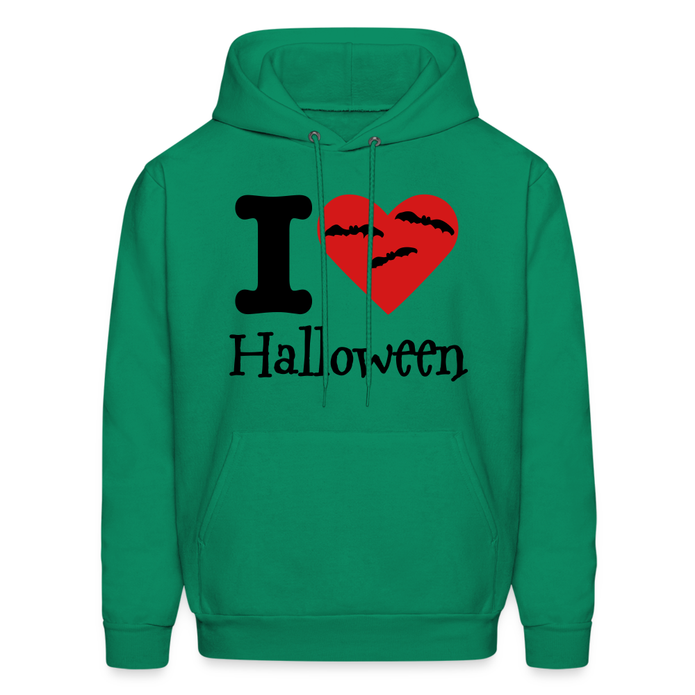 Men's Hanes Hoodie "I Love Halloween" - kelly green