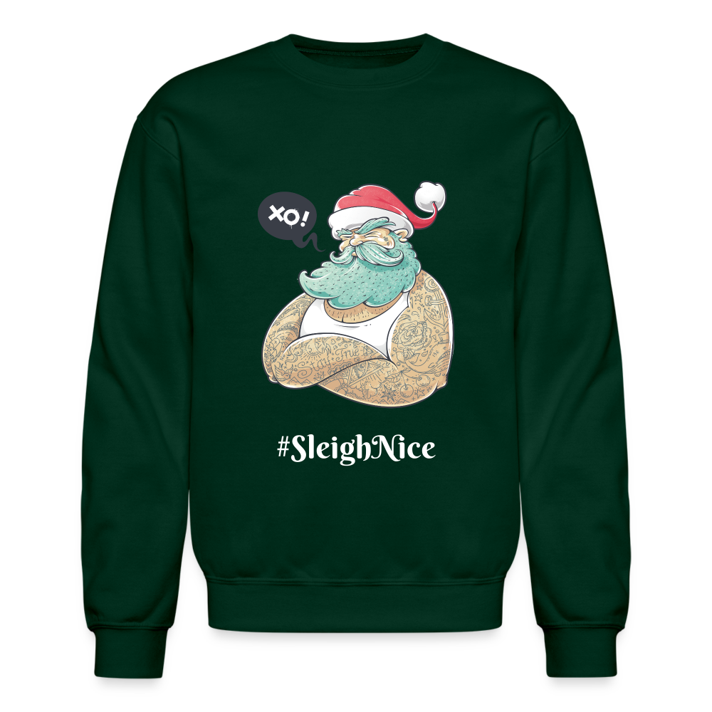 Crewneck Sweatshirt "#SleighNice" - forest green