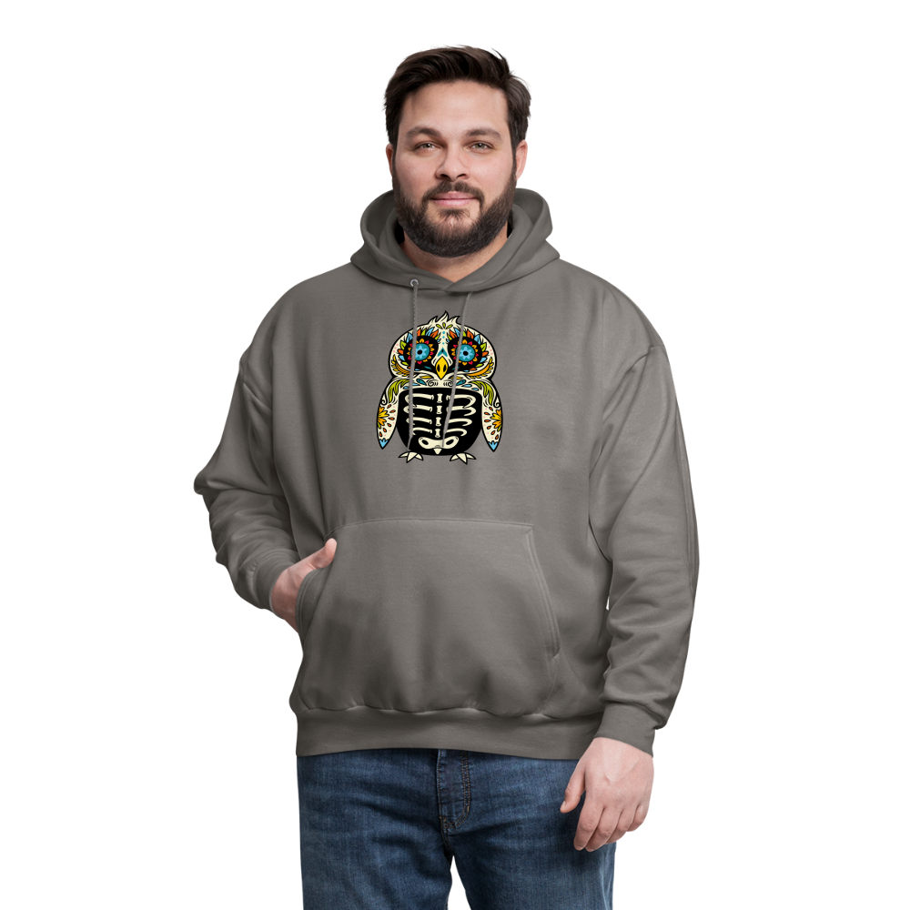 Men's Hoodie "Colorful Owl Blue Eyes" - asphalt gray