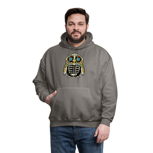 Men's Hoodie "Colorful Owl Blue Eyes" - asphalt gray