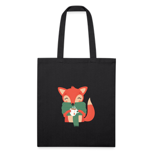 Recycled Tote Bag "Cozy time" - black