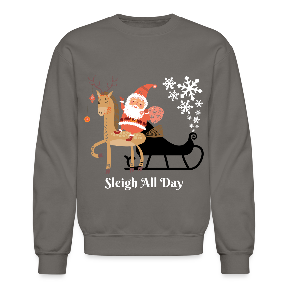 Crewneck Sweatshirt "Sleigh All Day" - asphalt gray