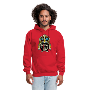 Men's Hoodie "Colorful Owl Blue Eyes" - red