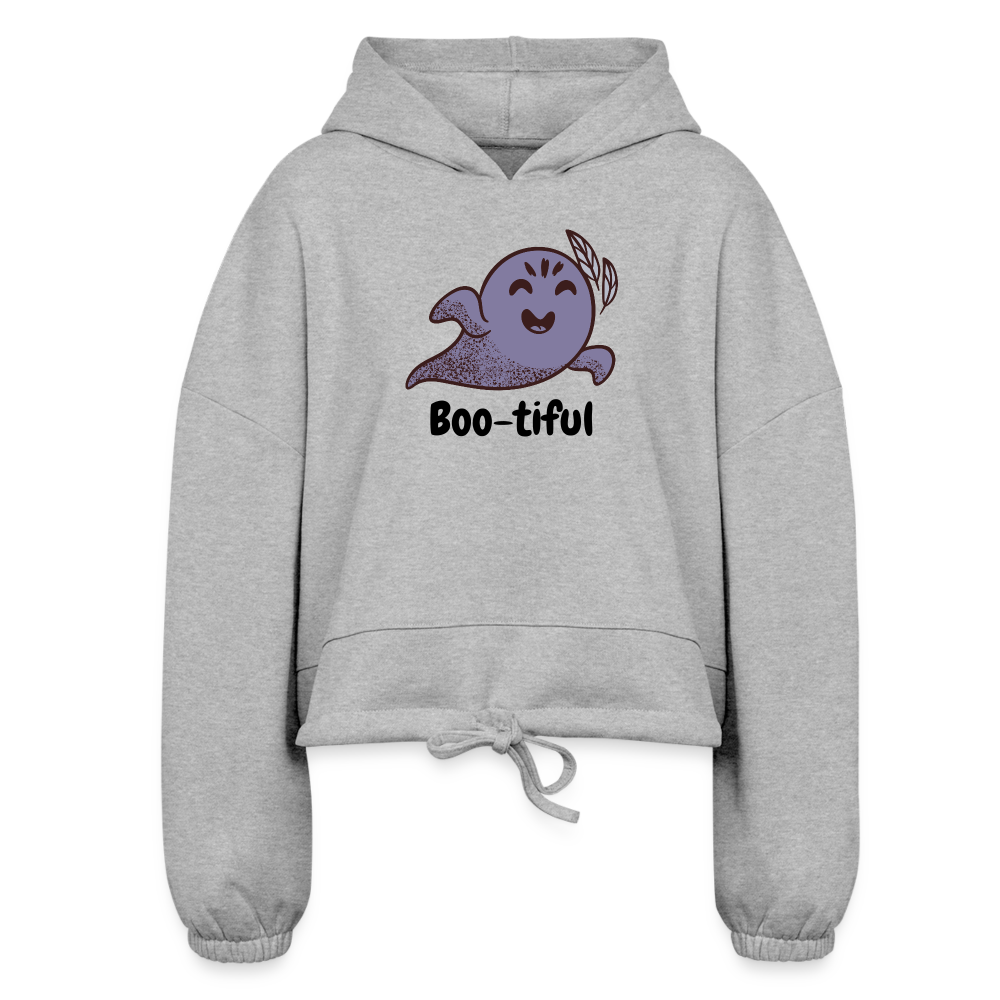 Women’s Cropped Hoodie " Boo-tiful" - heather gray