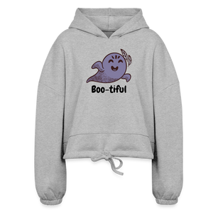 Women’s Cropped Hoodie " Boo-tiful" - heather gray