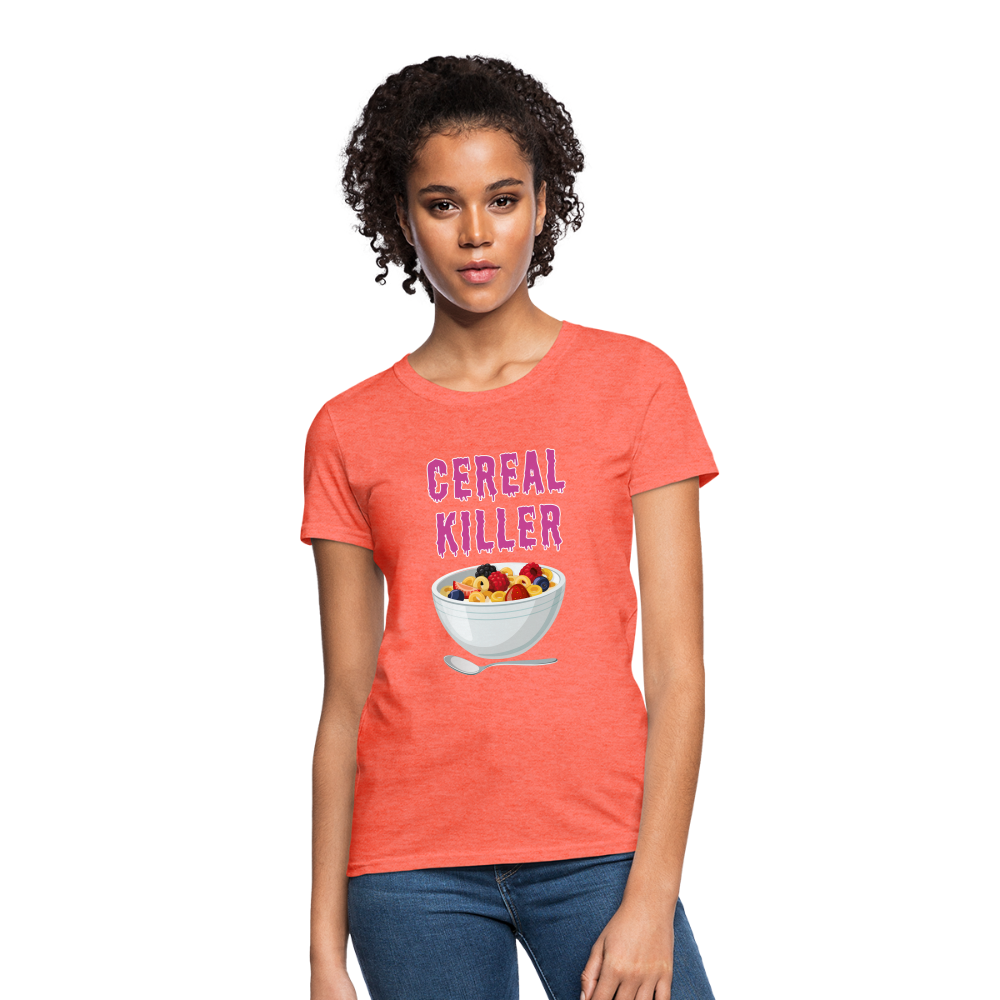 Women's T-Shirt "Cereal Killer" - heather coral