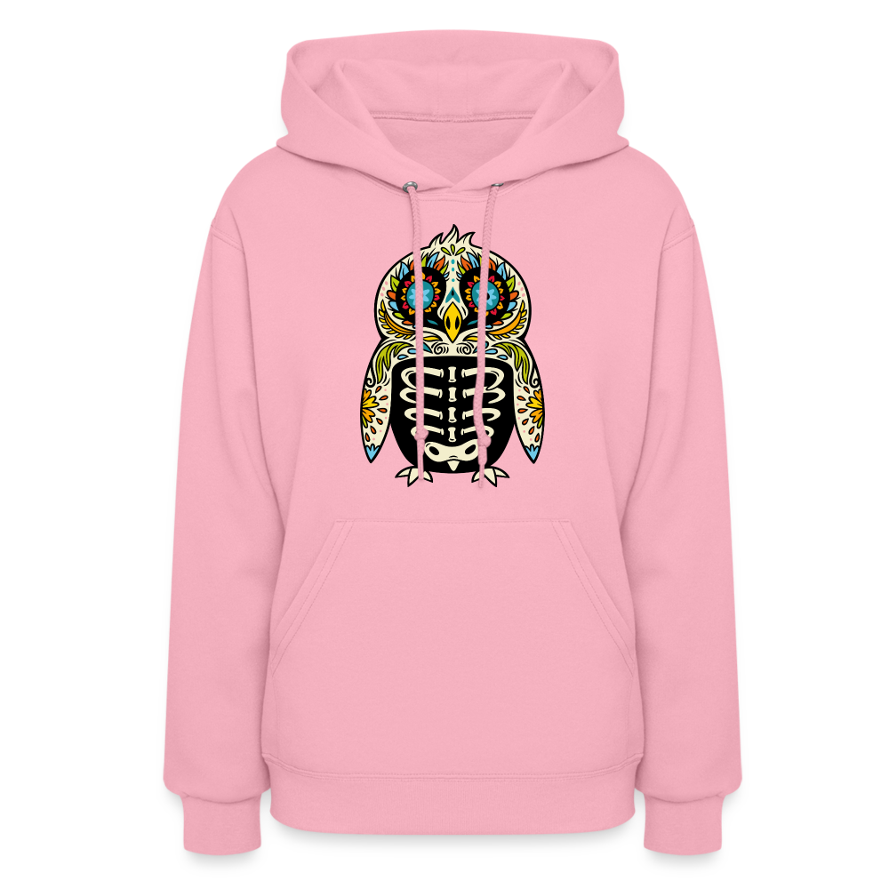 Women's Hoodie "Colorful Owl Blue Eyes" - classic pink