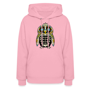 Women's Hoodie "Colorful Owl Blue Eyes" - classic pink