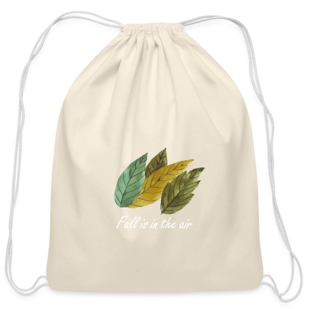 Cotton Drawstring Bag "Fall is in the air" - natural