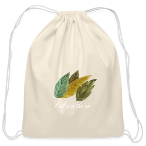 Cotton Drawstring Bag "Fall is in the air" - natural