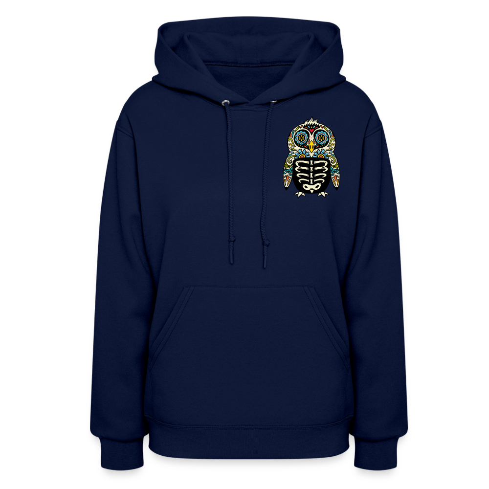 Women's Hoodie "Colorful Owl" - navy