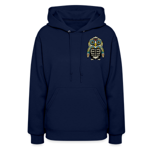 Women's Hoodie "Colorful Owl" - navy