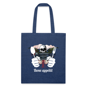 Recycled Tote Bag "Bone appétit" - heather navy